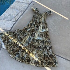 Patterned Smocked Maxi Sundress